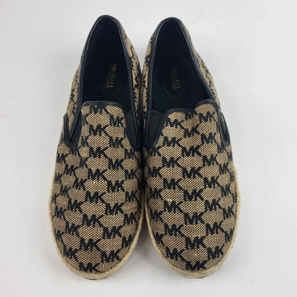 MICHAEL KORS Lenny Logo Jacquard Slip-On Espadrille Size 7M